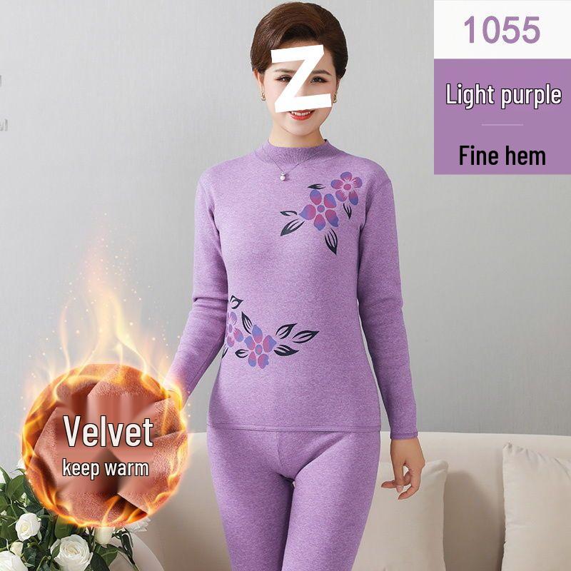 Women's Warm Fleece Set for Mid-Aged and Elderly: Cozy Winter Underwear for Mothers and Grandmothers