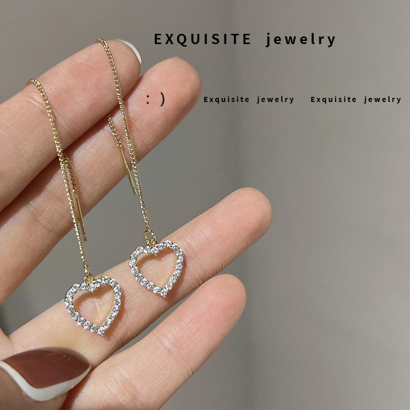 Lange Quaste Zirkon Ohrring Mode Frauen Mädchen Temperament Feine Glänzende Geometrische Ohrringe Schmuck Party Geschenke