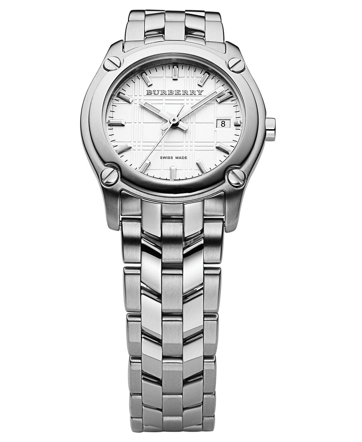 Burberry Heritage Check White Dial Silver