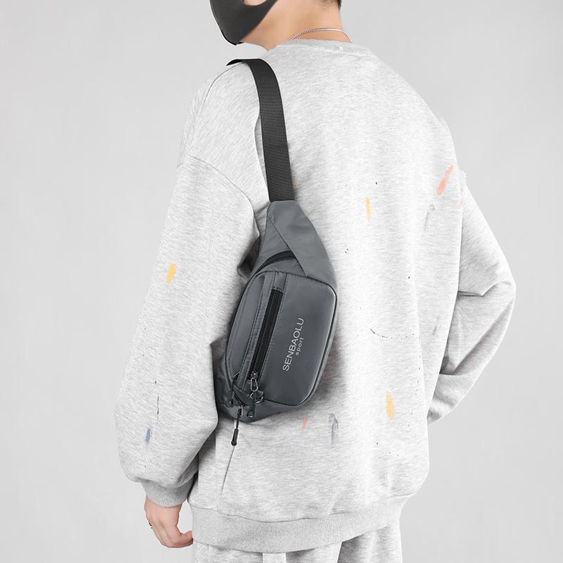 Pánská crossbody taška s velkou kapacitou, ledvinka, multifunkční náprsní taška