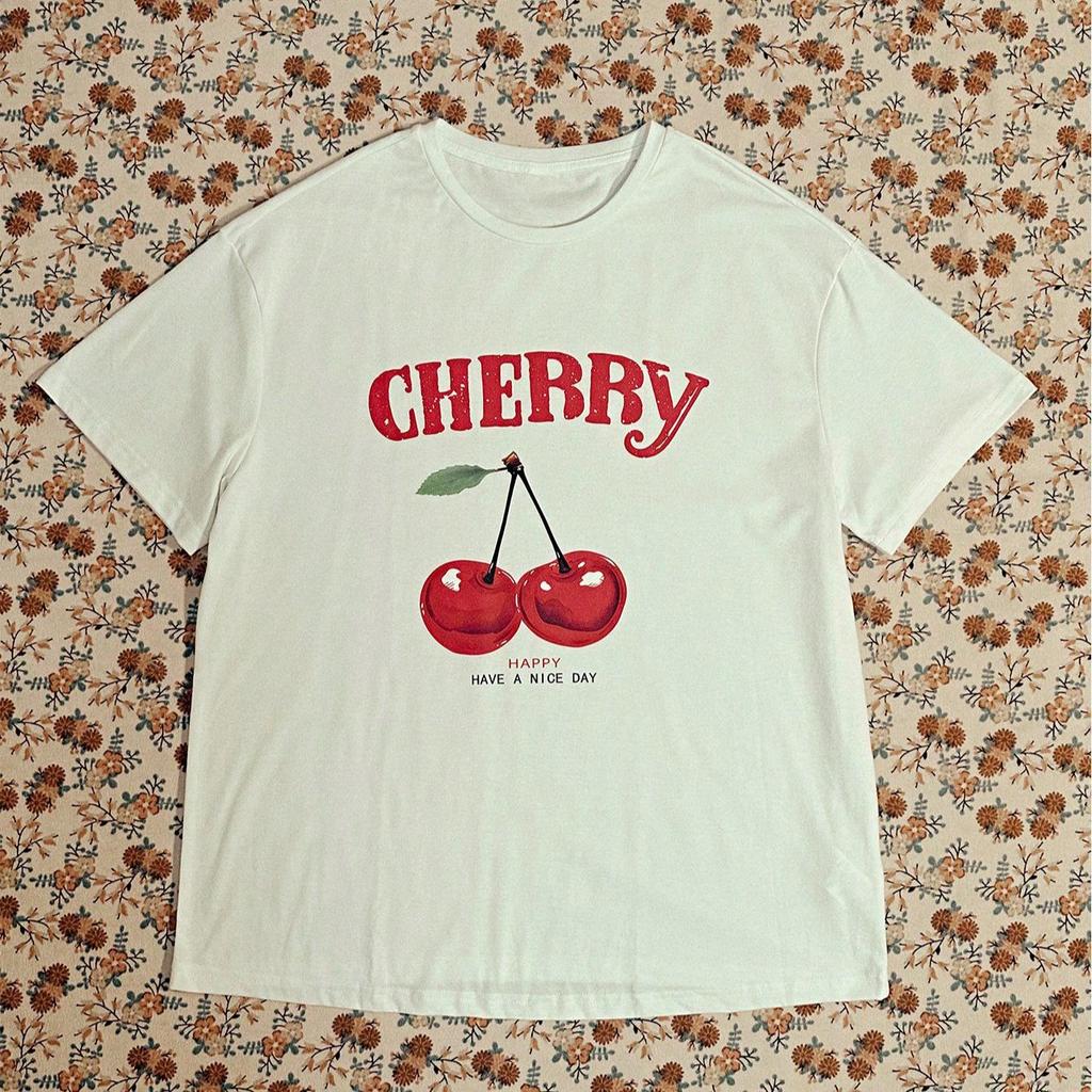 European Bestseller: American Print Cotton Short Sleeve Casual T-Shirt