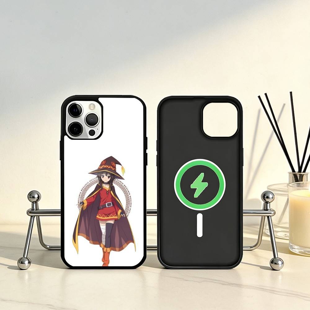 Megumin Anime K-KonoSubaS Handyhülle Für iPhone17,16,15,14,13,12,11 Plus,Pro Max Magnetisch Für Magsafe Kabelloses Laden
