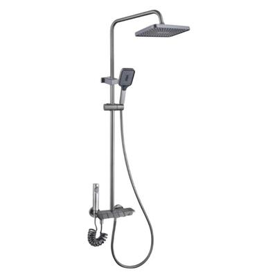 Graues Duschsystem Hochdruck Regendusche Duscharmatur Set Digital Duscharmatur Set Wassersparend