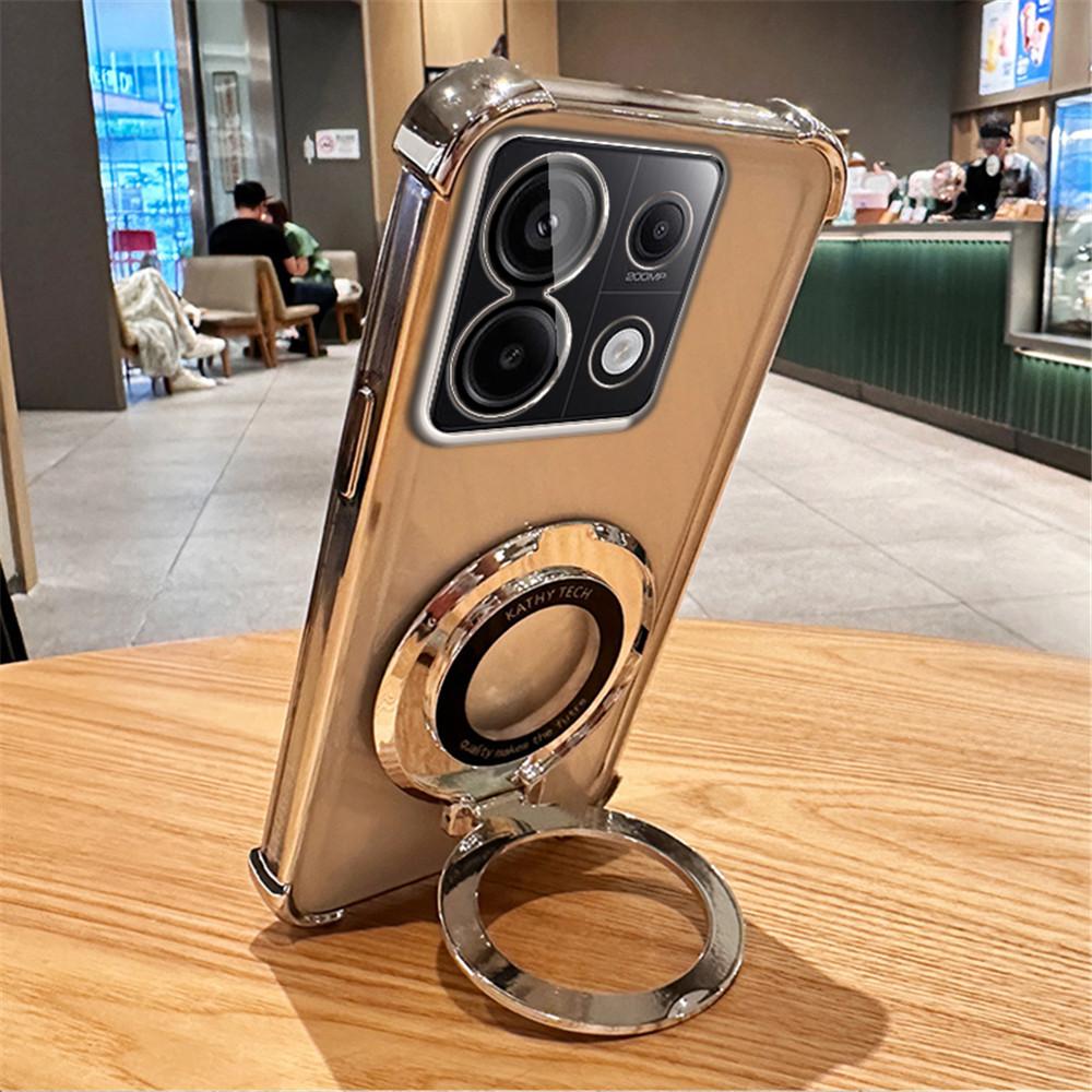 Luxusní magnetický pokovený stojánek Nárazuvzdorné pouzdro pro Xiaomi Redmi Note 13 Pro 5G 12 9S 11S 10C 12C 13C POCO X3 X6 Pro 12T 13T Kryt