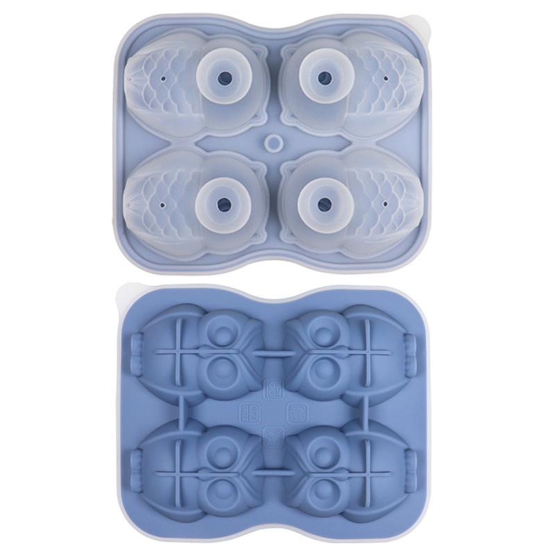 Cute Owl Ice Cube Mold, Owl Shapes Ice Cube Tray, Silicone Ice Mold Fun Shapes, Make 4 Large Owl Ice Balls