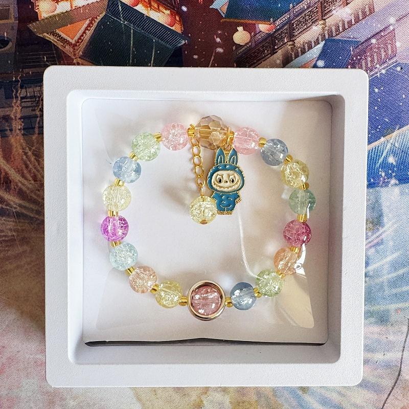 Новый мультяшный браслет, лопающийся стеклянный браслет, ручной работы, из бусин, мультяшный, кристальный, детский, студенческий браслет. bagged