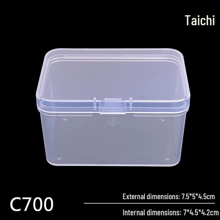 Rectangular Transparent Plastic Storage Box for Accessories and Screws
