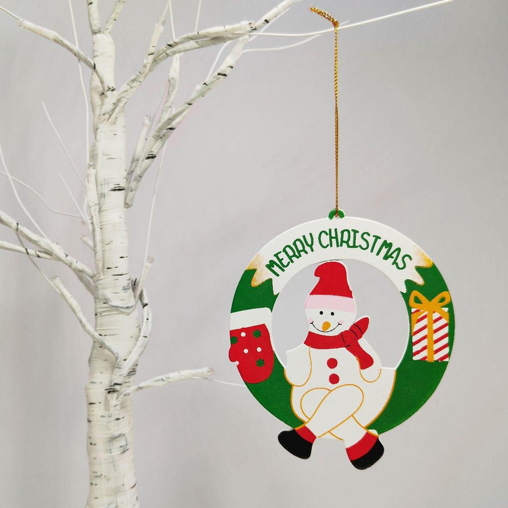 Wooden Hollow Santa Ornaments for Christmas Tree Decorations