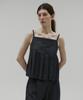 Soltipebeul Striped Pleated Sleeveless Top [Charcoal]