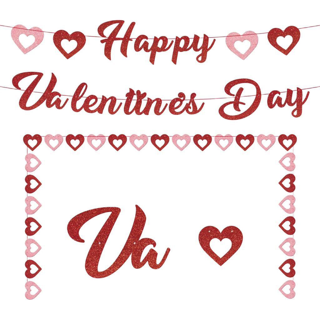 Valentine's Day Heart-shaped Banner Party Decorations Valentine's Day Garland Banners Proposal Decorations