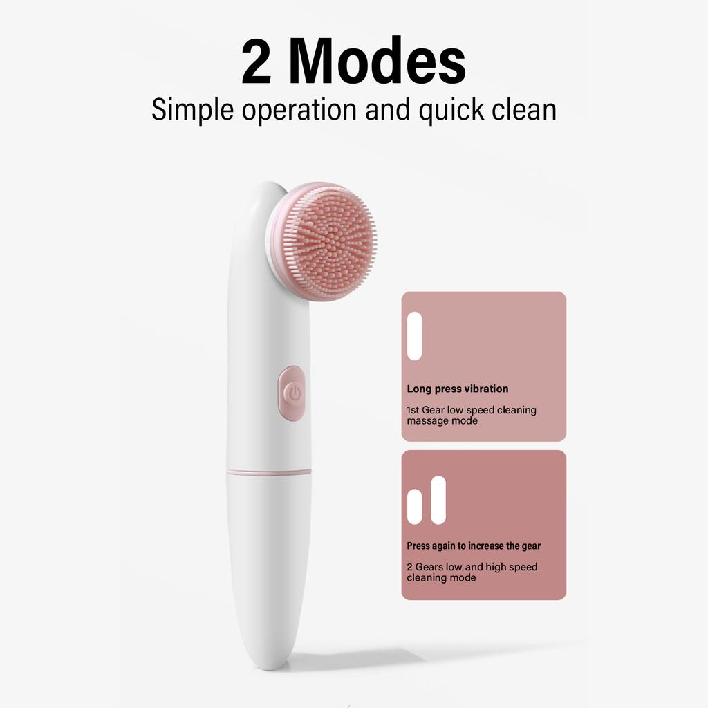 2‑In‑1 Electric Ultrasonic Silicone Face Cleansing Brush Pore Cleaner Face Cleansing Brush