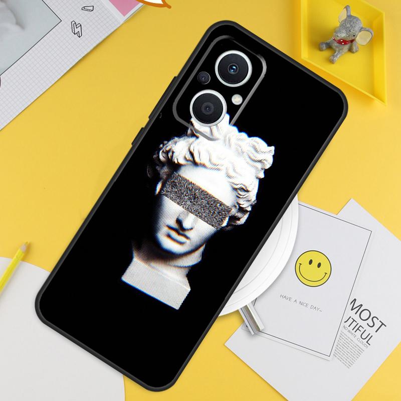 Greek Aesthetics Plaster statue For OPPO Reno 13F 11F 12F 14F 10 11 12 13 14 Pro 8T 7 8 Lite OPPO Find X8 X6 X5 X9 Pro Case