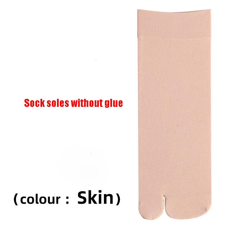 3 Pairs Summer Thin Anti Slip Tabi Socks Short Silk Stockings Womens Mens Solid Color Two Finger Socks Japanese Split Toe Socks