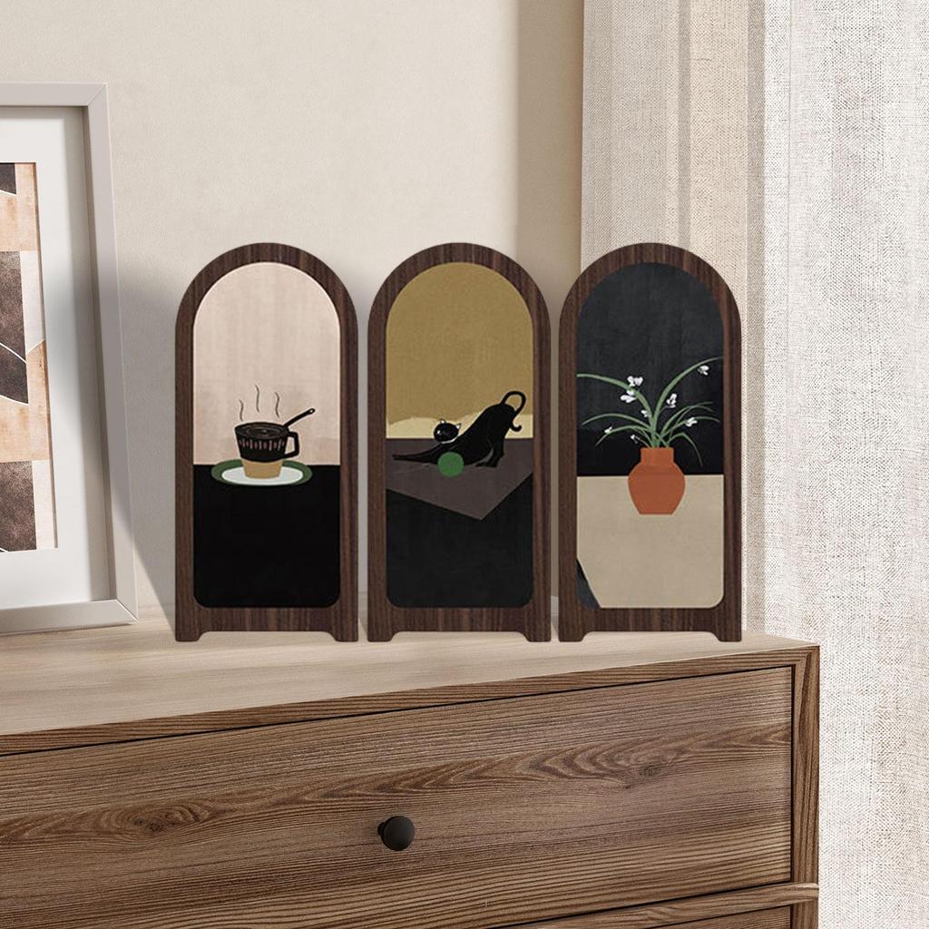 Desk Decorative Screen Modern Aesthetic Art Piece Partition for Shelf Entrance Cabinet Bedroom Dining Room Decoration