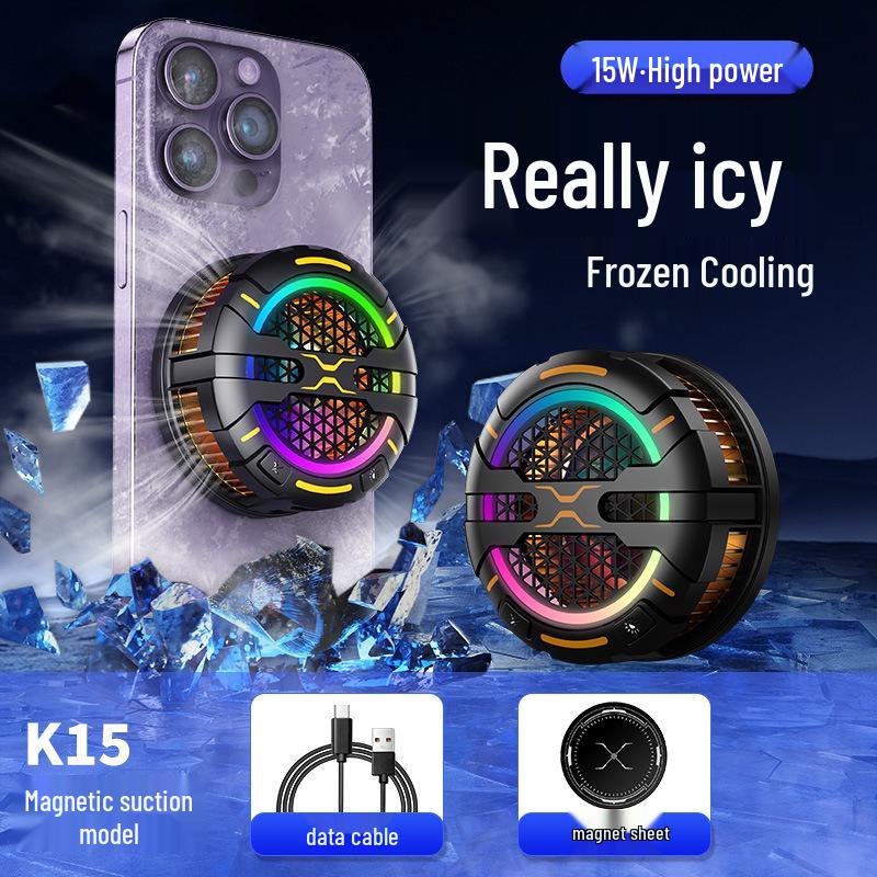 

2025 Настоящий ледяной охлаждающий магнитный радиатор: Трехскоростной игровой кулер для телефонов и планшетов с управлением подсветкой