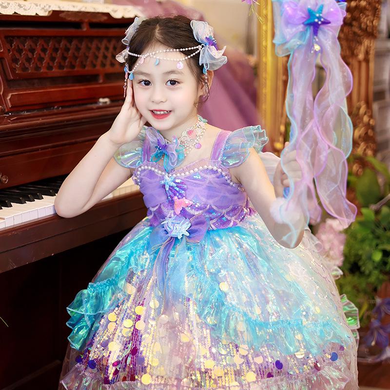Little Mermaid Lolita Princess Dress - Summer Birthday Gown for Girls