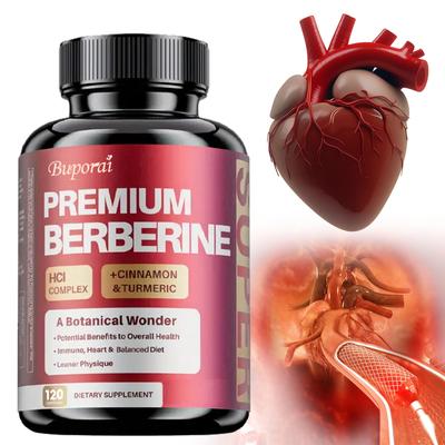 High-quality Berberine Hydrochloride Complex, Containing a Mixture of Cinnamon and Turmeric, Suitable for Adults.