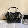 Glossy Faux Leather Hobo Bag Women Fashion Shoulder Bag With Adjustable Strap Soft Texture Handbag Everyday Use