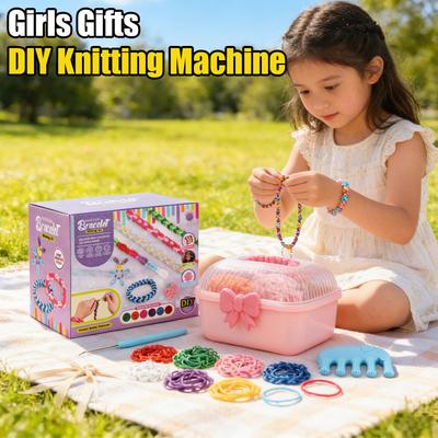 Non-Toxic Diy Knitting Machine Knitting Elastic Rope Toys Bracelet Making Toy Creative Diy Bracelet Making Colorful Birthday For Children