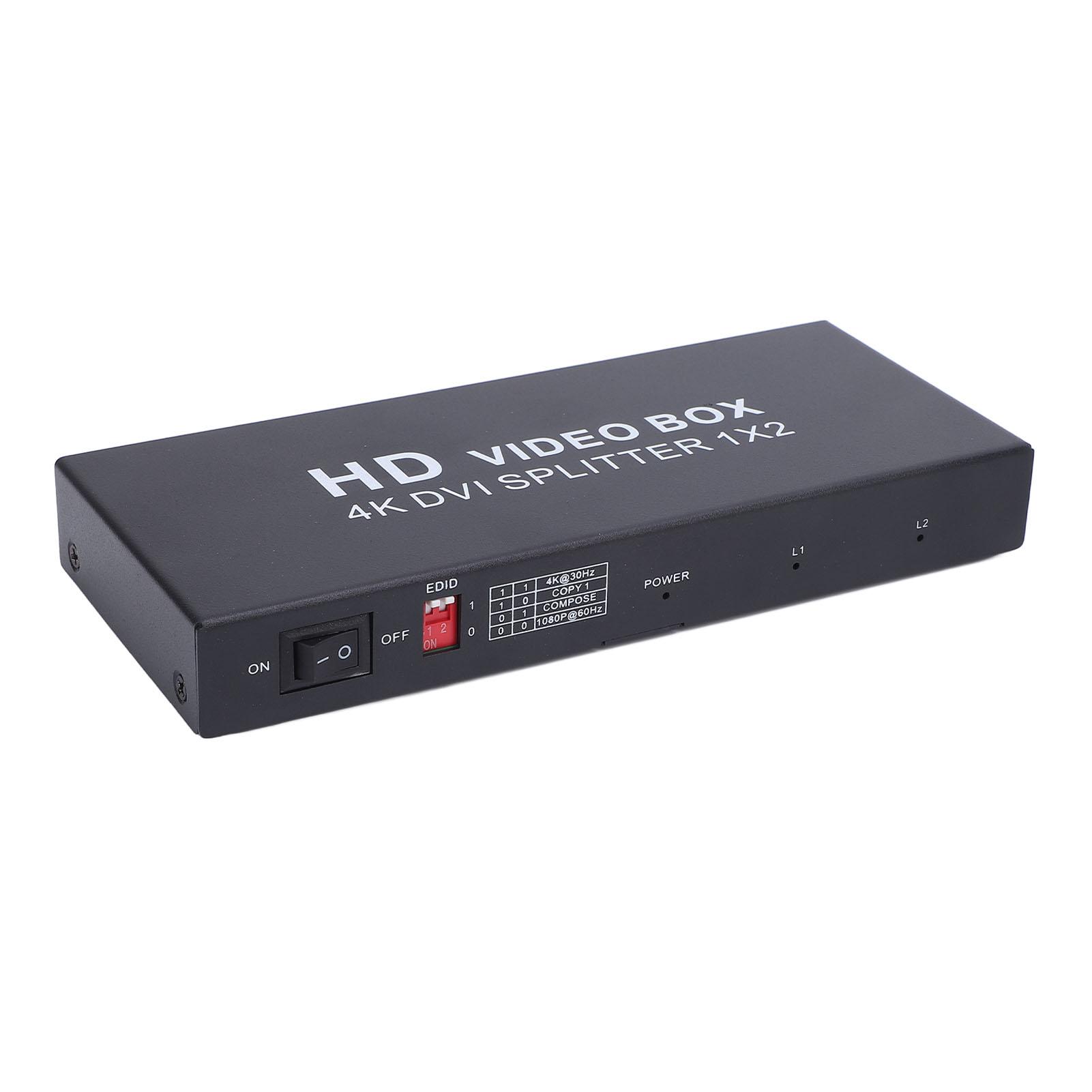 

Разветвитель DVI 2 порта 1 в 2 выхода с поддержкой до 4K 30 Гц с EDID DVI Switch Box для ПК ноутбука DVR