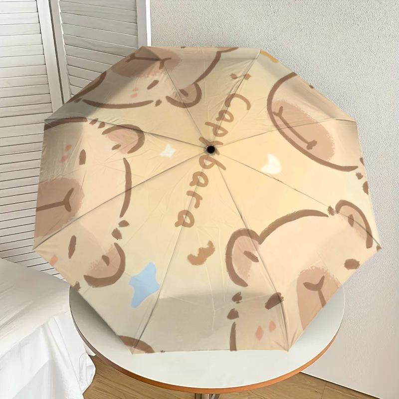 

1pc Capybara Pattern Illustration Umbrella with Plastic Handle,Suitable for All Seasons Home Travel Outdoor UmbrellaDD188
