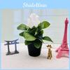 Rosa Rugosa Miniature Fake Flower With Silk And Plastic Material For Balcony And Tabletop Decor