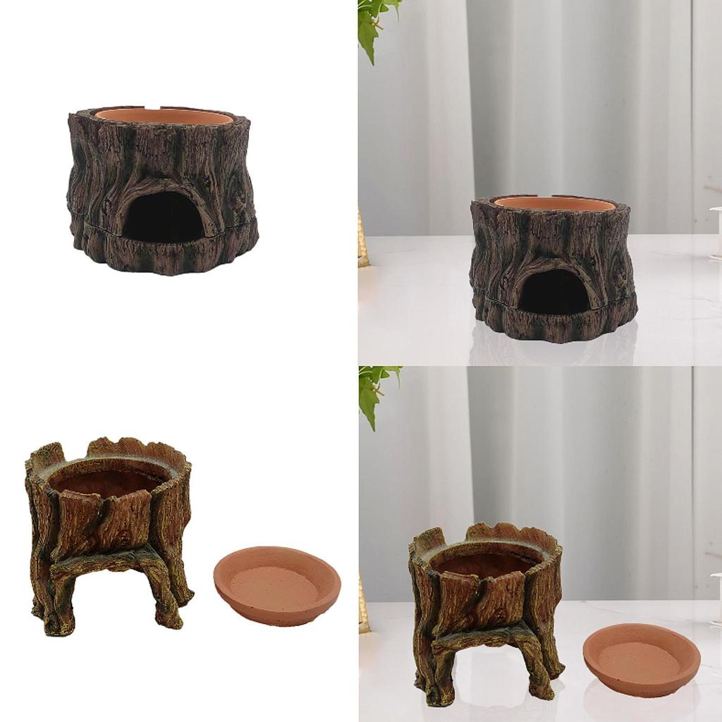 Fish Tank Hideout Reptile Cave Resin Basking Area Aquarium Decoration for Desktop and Aquatic Habitat