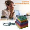 3D Printed Rainbow Cheese Keyboard Fidget Toy Stress Anxiety Relief Mechanical Keyboard Clicker Keychain Decompression Button Sensory Toy