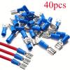 40Pcs Insulated  Spade Electrical Crimp Cable Connectors Connector Terminal