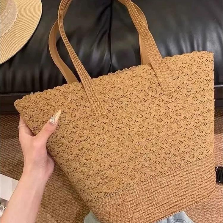 Summer Seaside Beach Big Bag Women's New Trendy Fashion Shoulder Bag Large Capacity Straw Support Extra Large Bag