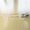 Nagao Lasserre Coffee Spoon and Fork, Silver Plated, Set of 2, Made in Japan
