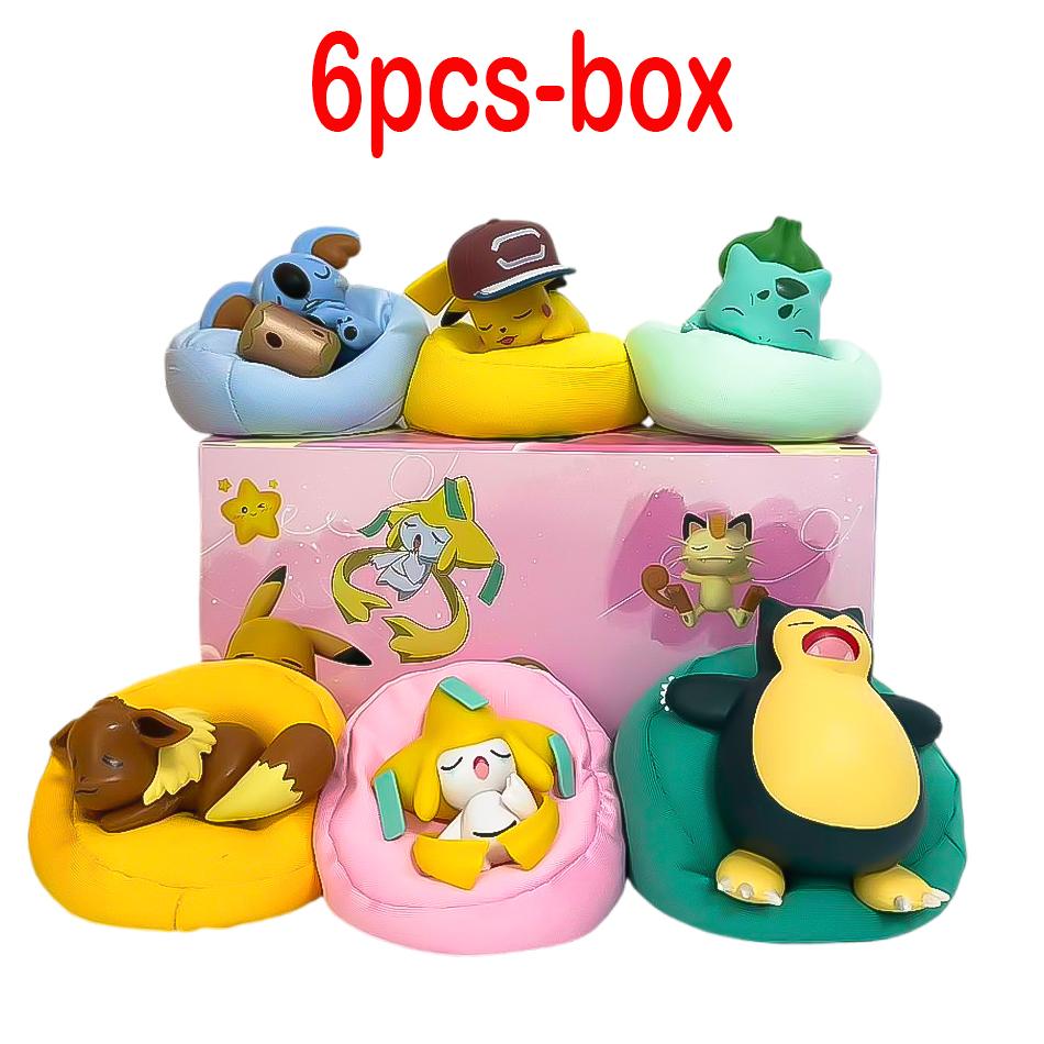 Toys 1-12pcs Pok É Mon Scale Ratio Model Figure 1-12 Pcs Pikachu Sleep Series Interior Hand Sleeping Position Gift Present for Sfriends