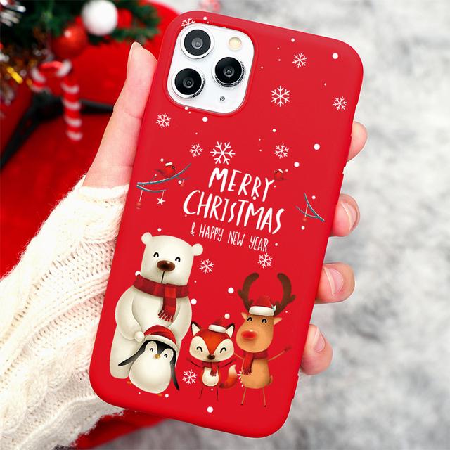 

Рождественский мультяшный новогодний подарок, мягкий чехол из ТПУ для телефона Iphone Se3 2022 Se2 8 7 14 13 12 11 Pro Xs Max Mini X Xr 6 6s Plus Coque For iPhone 13Pro Max