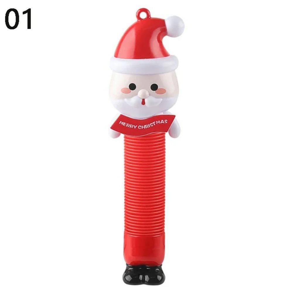 POP Tube Telescopic Tube Pressure Relieving Toys Sound and Light Santa Claus Toy Decompression Artifact Children's Holiday Gift
