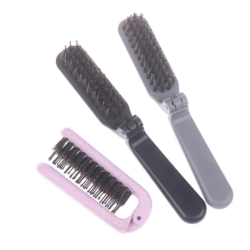 Foldable Hair Comb Portable Boar Bristle Hair Brush Head Massager Travel Combs Hair Styling Accessories