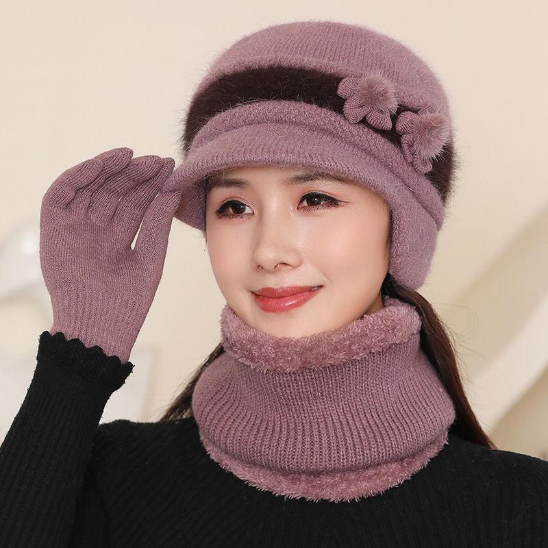 Thickened Rabbit Hair Knitted Wool Hat for Women – Versatile Fashionable Bucket Hat for Autumn and Winter