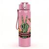1PC Desert Cactus Pot Plant Art Print 750ml Color Plastic Sports Water Bottle Leakproof Flip Straw Lid Suitable for Sports Office Home Use