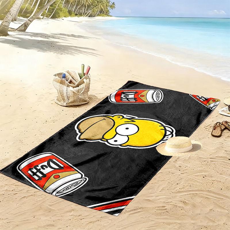 Homer Simpson Art Print Beach Towel, Large Soft Quick Dry Towel for Beach Camping Swimming