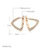 Kinel Vintage Geometric Rose Gold Color Clip Earrings For Women Natural Zircon Trendy Jewelry
