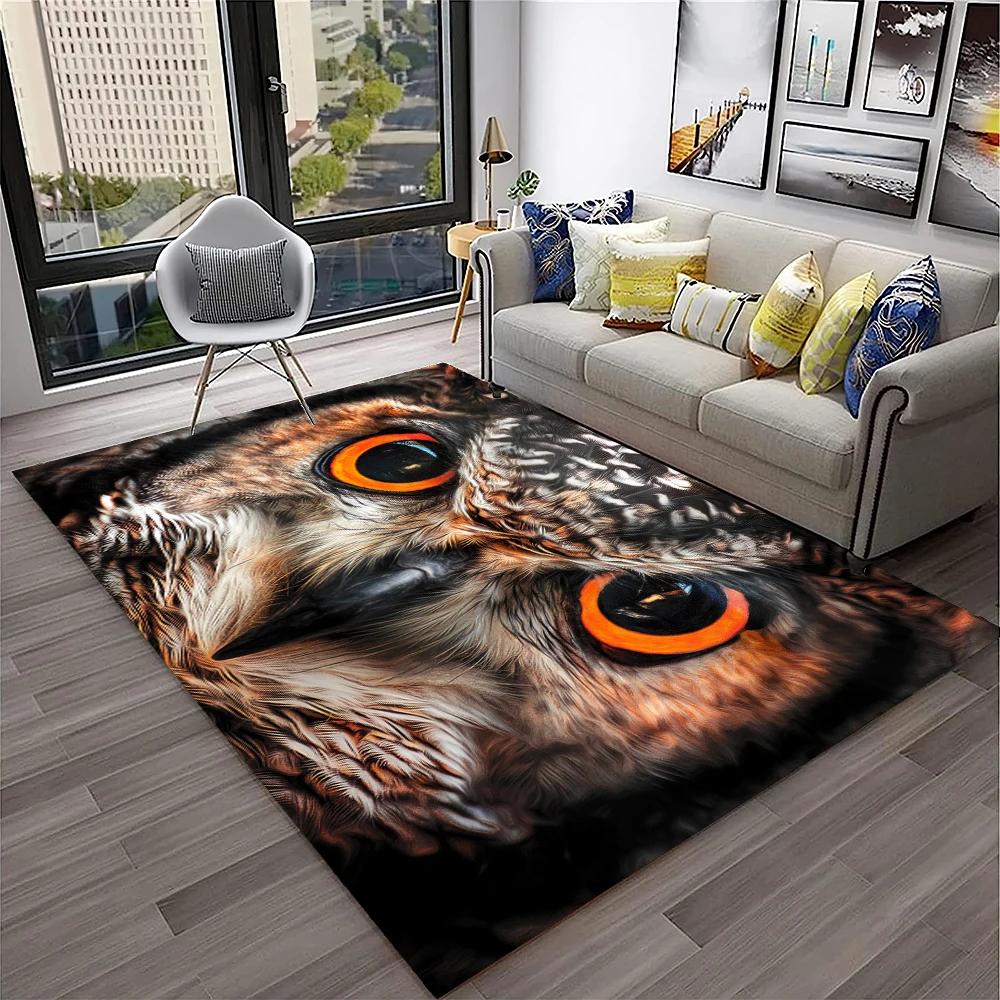 Urocza Sowa Seria 3D Kreskówkowy Dywanik do Domu Salonu Sypialni Sofy Kuchni Wycieraczka Dekoracja, Dywanik do Pokoju Dziecka Mata Podłogowa Antypoślizgowa