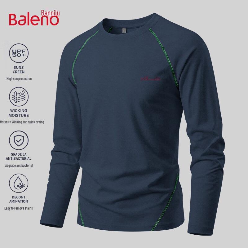 Baleno Men's Antibacterial Long Sleeve Crew Neck T-Shirt