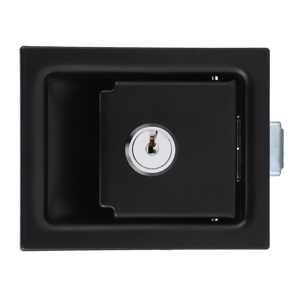 Tool Box Latch with 2 Keys Carbon Steel 3.3x2.7in Flush Mount RV Toolbox Handle Lock for Caravan Tru