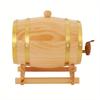 0.66 Gallon Pine Wood Wine Barrel – Vintage Barrel with Stainless Steel Hoops & Faucet – Home Brewing & Party Dispenser – Natural Wood