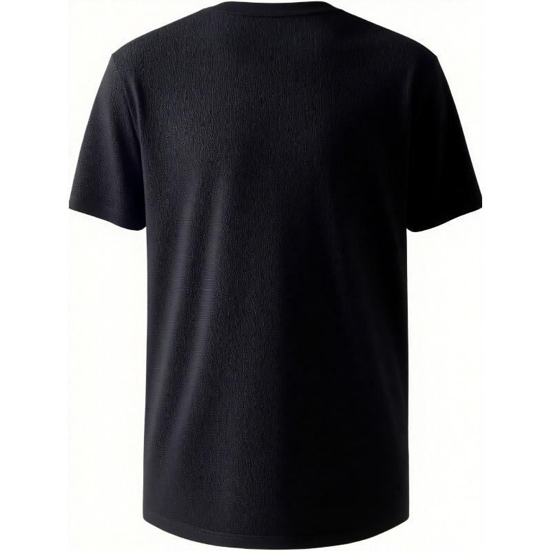 Men'S Short Sleeve T-Shirt with Print | Crew Neck, Slight Stretch Fabric, Suitable for Summer Ideal for Casual Street Style and Outdoor Activities