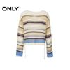 ONLY Women's 2025 Autumn Colorblock Striped Hollow Out Knit Sweater