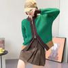 Retro Thickened Knitted Sweater Women's Stitching Zipper Lapel Sweater Cardigan Autumn and Winter Women's Coat