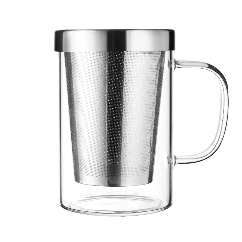 large capacity Tea separation cup Teacup Office with handle Stainless steel tea filter home creative drinking cup dustproof lid