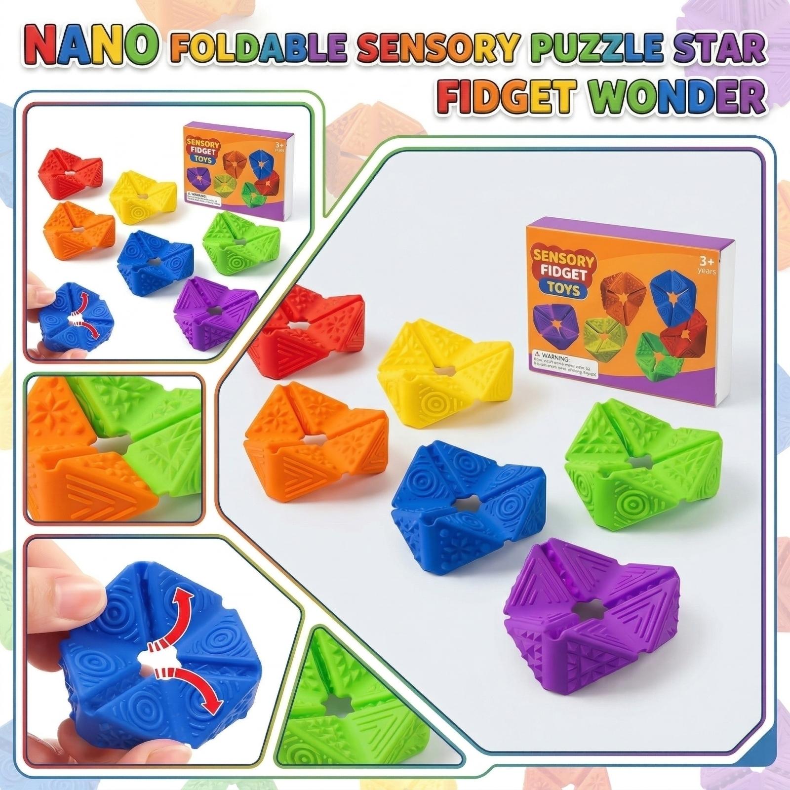 

Sensory Fidget Toys Foldable Textured Blocks for Kids and Toddlers Developmental Play and Sensory Stimulation Set One Size