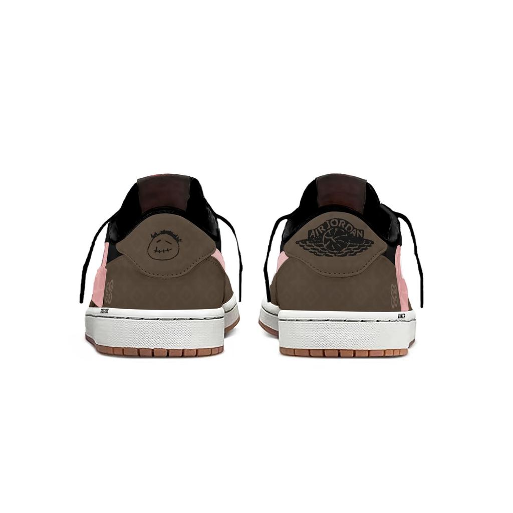 Travis Scott x Jordan Air Jordan 1 Odolné proti oděru Odolné proti oděru Nízké Vintage Basketbalové boty Unisex DZ4137-700(Tým938-)