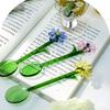 Transparent Glass Stirring Spoon With Elegant Flower Head Colored Stirrer For Coffee Tea Cocktails Head Resistant